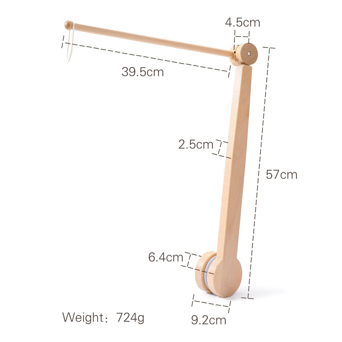 Bras de Mobile en Bois de Hêtre Premium & Support de Filet (Montage Universel pour Lit Bébé)