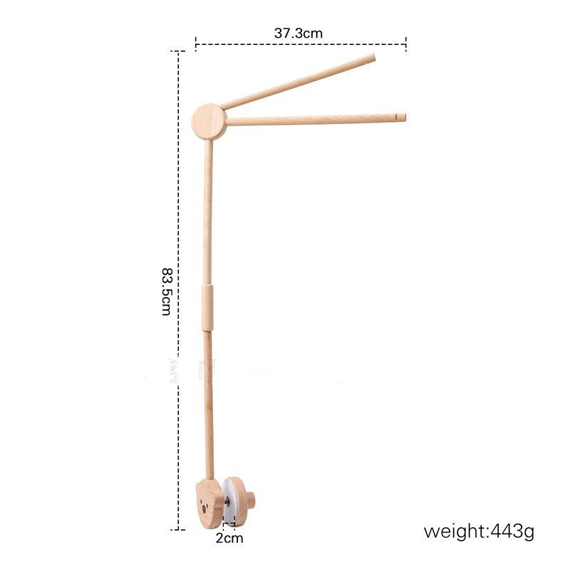 Bras de Mobile en Bois de Hêtre Premium & Support de Filet (Montage Universel pour Lit Bébé)