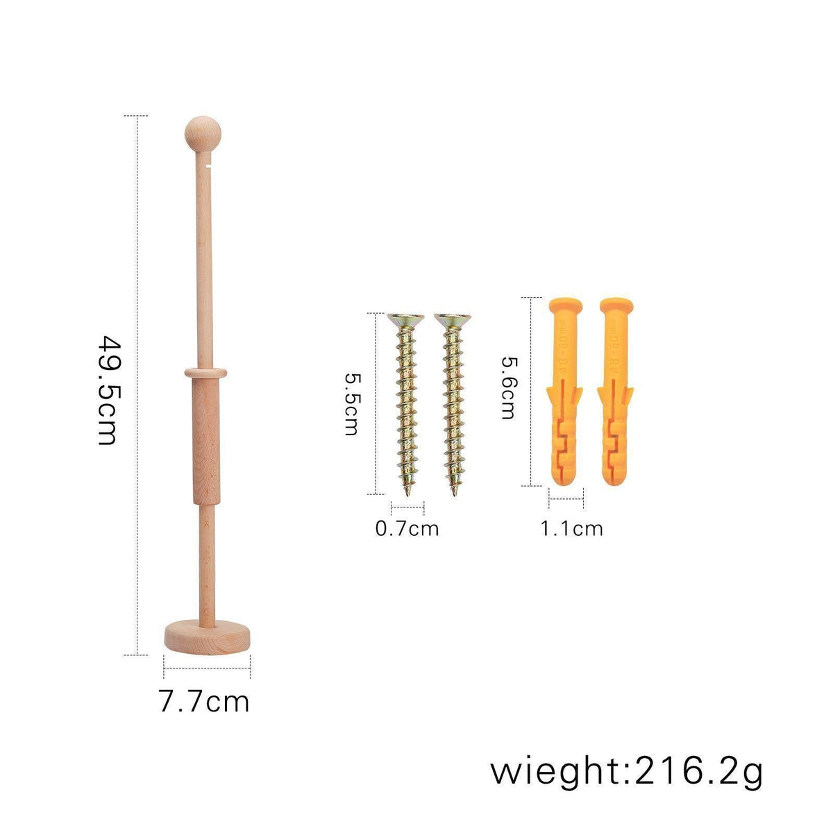 Bras de Mobile en Bois de Hêtre Premium & Support de Filet (Montage Universel pour Lit Bébé)