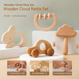 Hochet Nuage Montessori en Bois (Jouet de Préhension Sensoriel)
