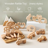 Hochet Nuage Montessori en Bois (Jouet de Préhension Sensoriel)