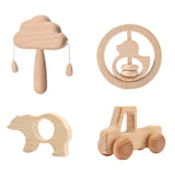 Hochet Nuage Montessori en Bois (Jouet de Préhension Sensoriel)
