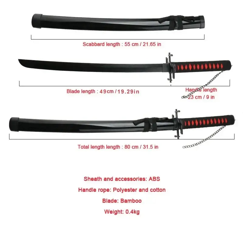 Zanpakuto Zangetsu Bankai Epée de Cosplay Ichigo Kurosaki